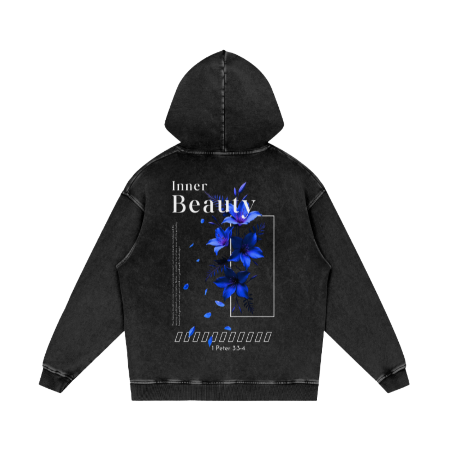 Snow Washed Loose Cotton Hoodie