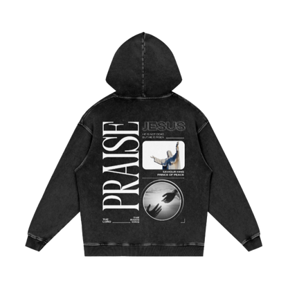 Praise Jesus / Snow Washed Loose Cotton Hoodie