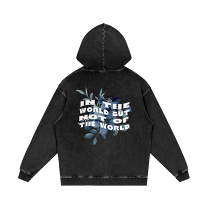In the world but not of the world / Snow Washed Loose Cotton Hoodie