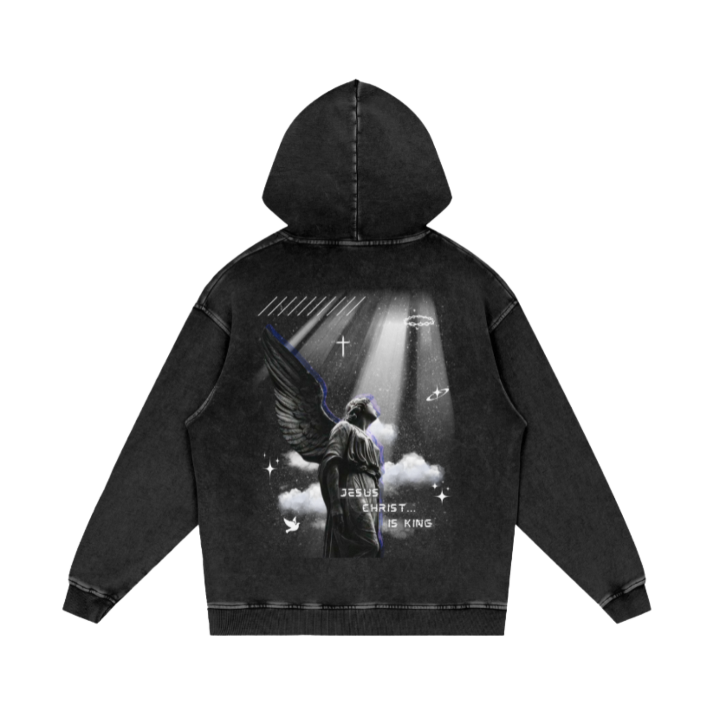 Jesus Christ is King / Snow Washed Loose Cotton Hoodie