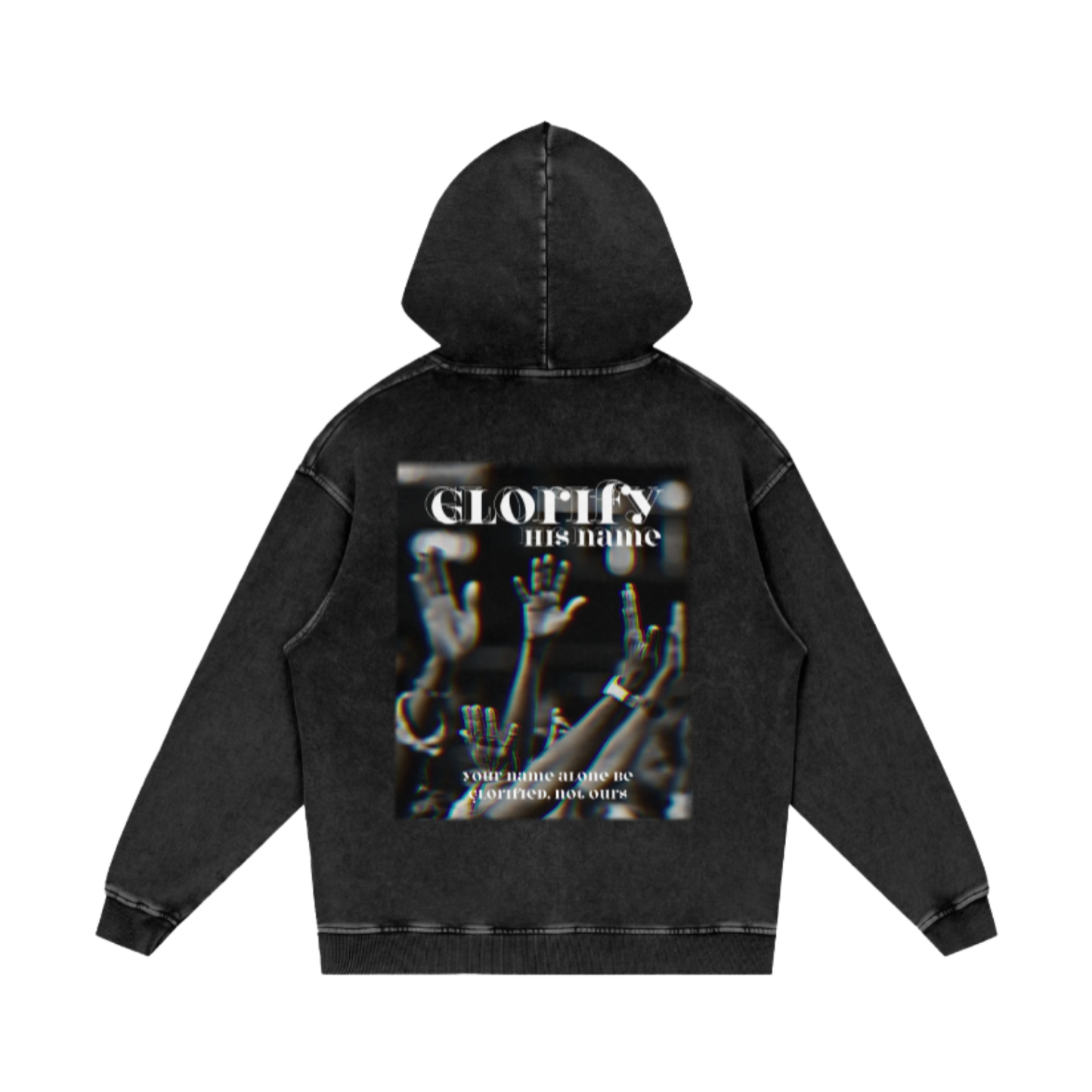 Glorify his name / Snow Washed Loose Cotton Hoodie