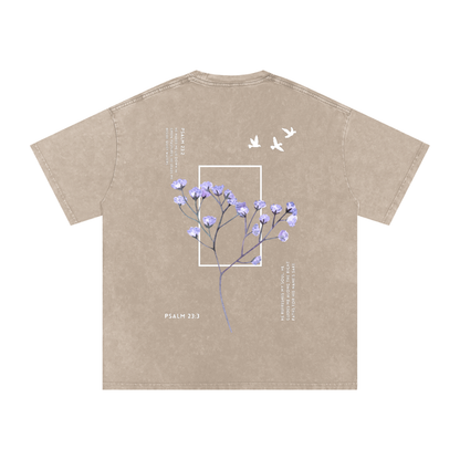 Psalm 23 / Snow Washed Oversized Cotton T-Shirt