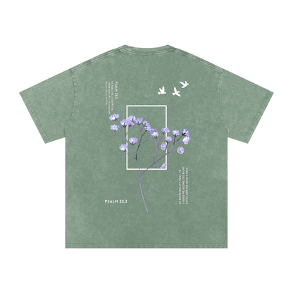 Psalm 23 / Snow Washed Oversized Cotton T-Shirt