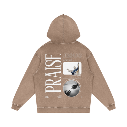 Praise Jesus / Snow Washed Loose Cotton Hoodie