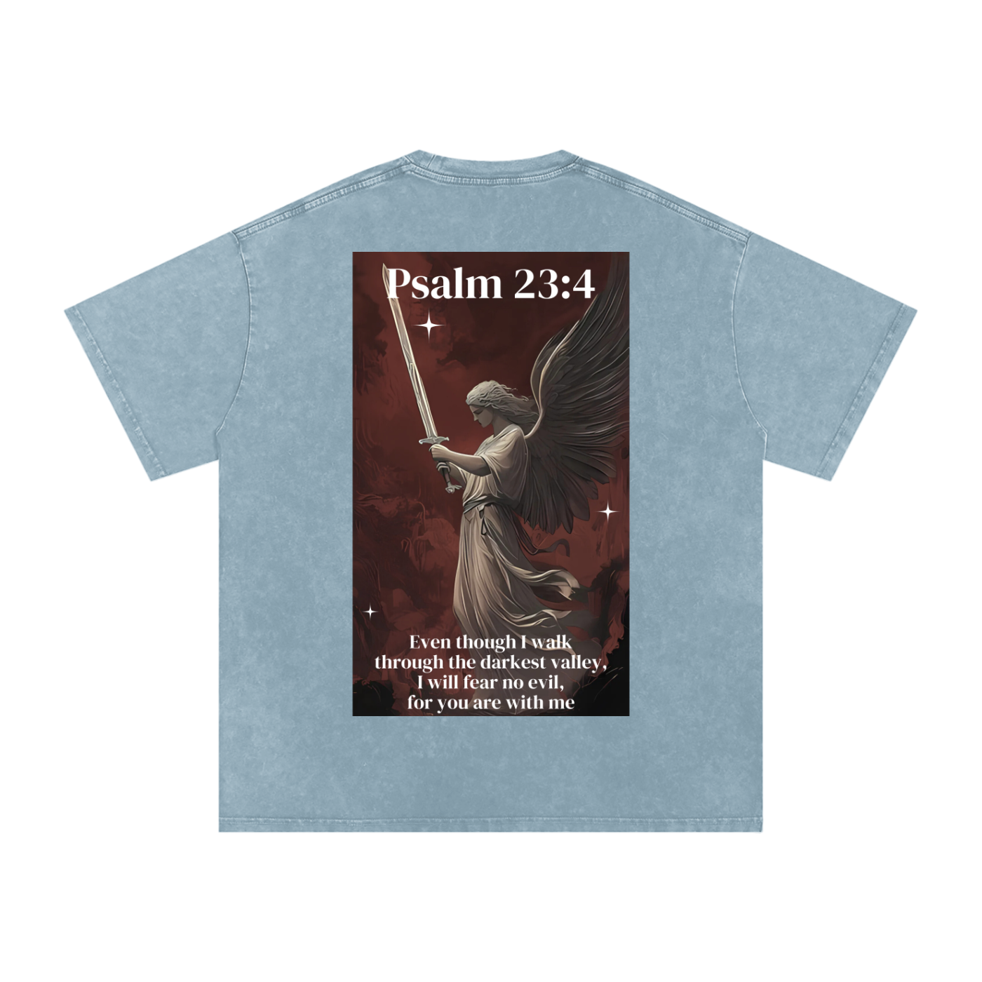I will fear no evil / Snow Washed Oversized Cotton T-Shirt