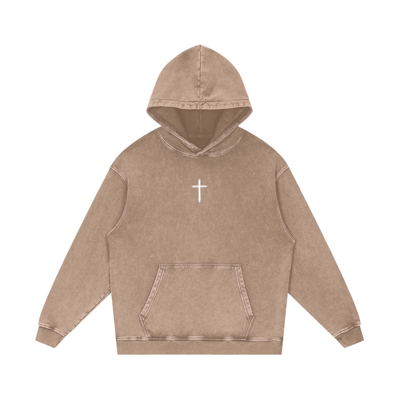Fear not / Snow Washed Loose Cotton Hoodie