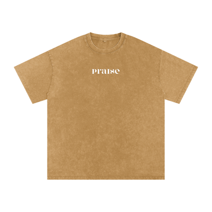 Glorify his name / Snow Washed Oversized Cotton T-Shirt