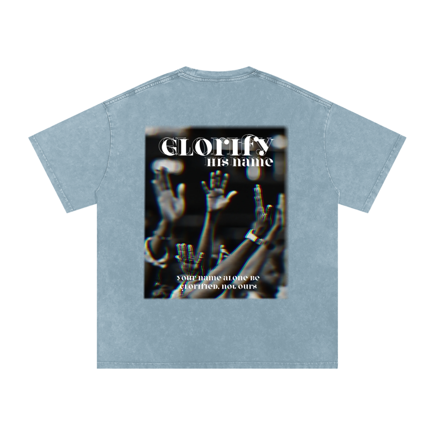 Glorify his name / Snow Washed Oversized Cotton T-Shirt
