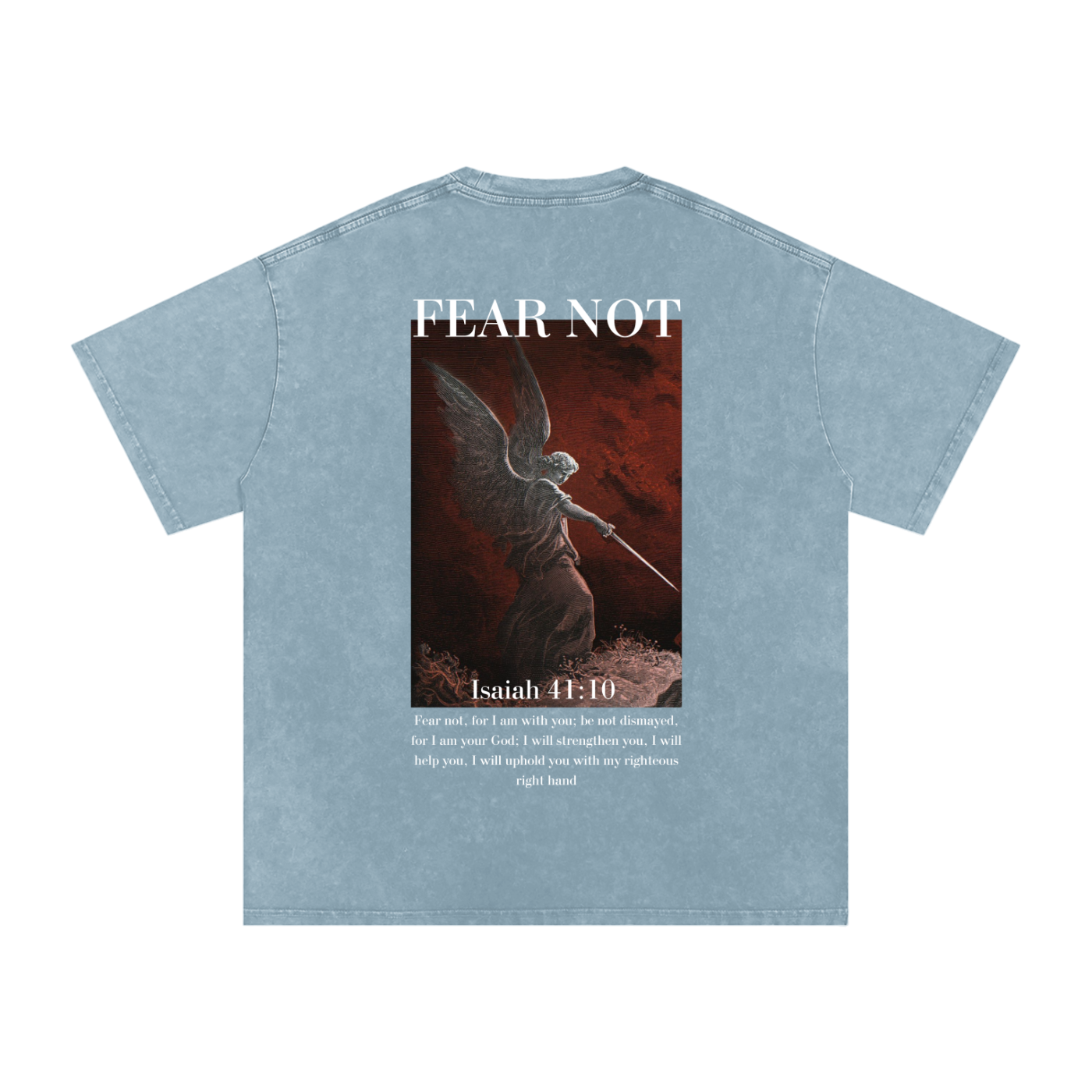 Fear not / Snow Washed Oversized Cotton T-Shirt