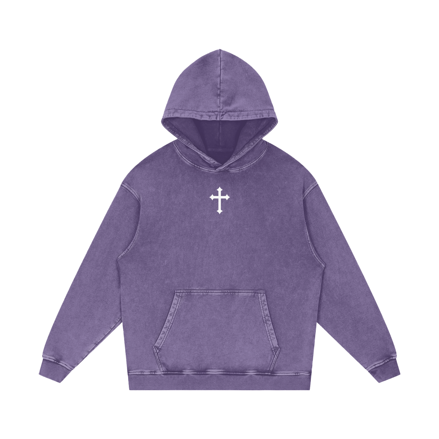 Faith / Snow Washed Loose Cotton Hoodie