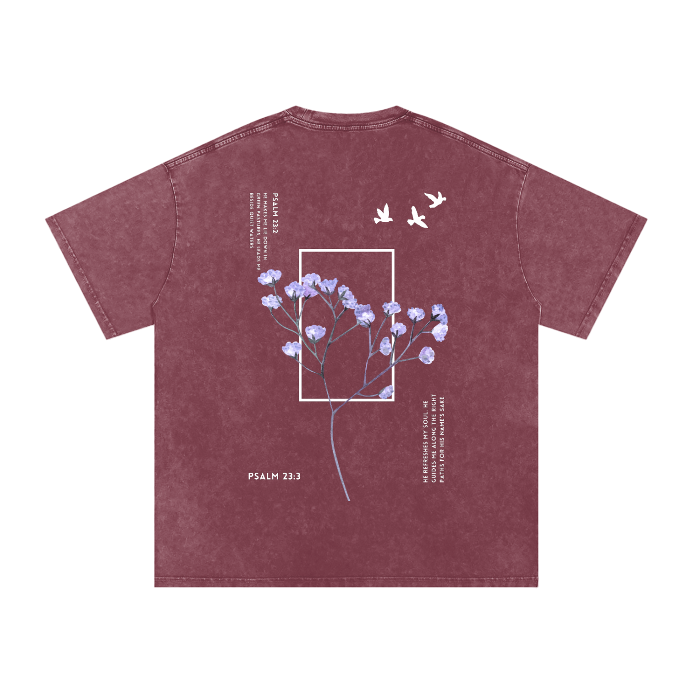 Psalm 23 / Snow Washed Oversized Cotton T-Shirt