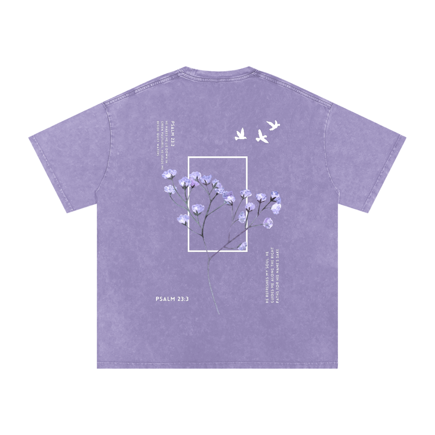 Psalm 23 / Snow Washed Oversized Cotton T-Shirt