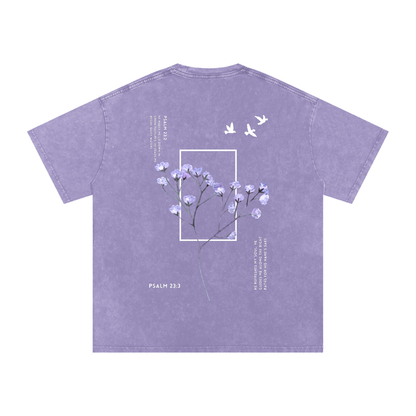 Psalm 23 / Snow Washed Oversized Cotton T-Shirt