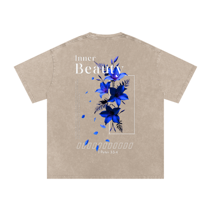 Snow Washed Oversized Cotton T-Shirt