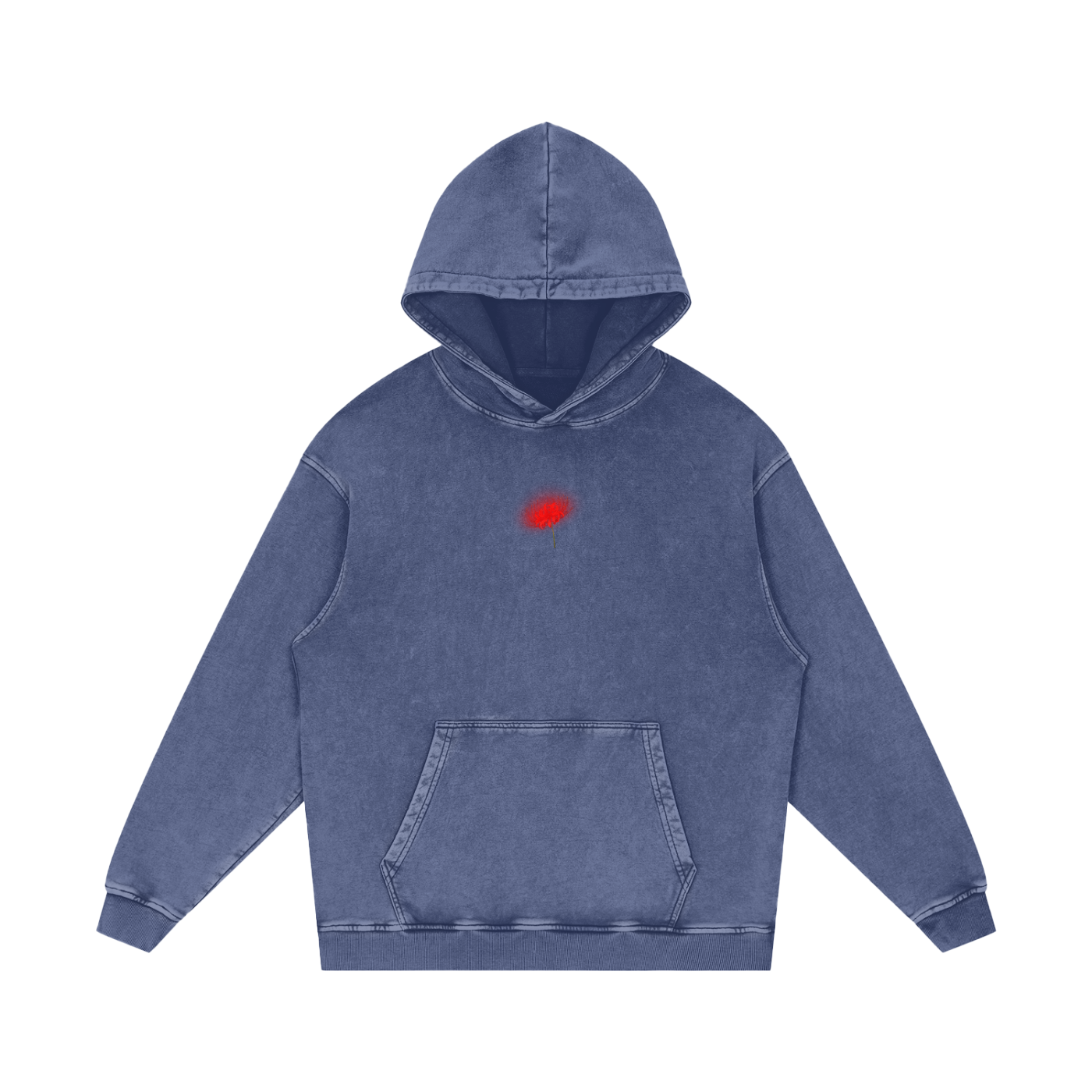 Freedom / Snow Washed Loose Cotton Hoodie