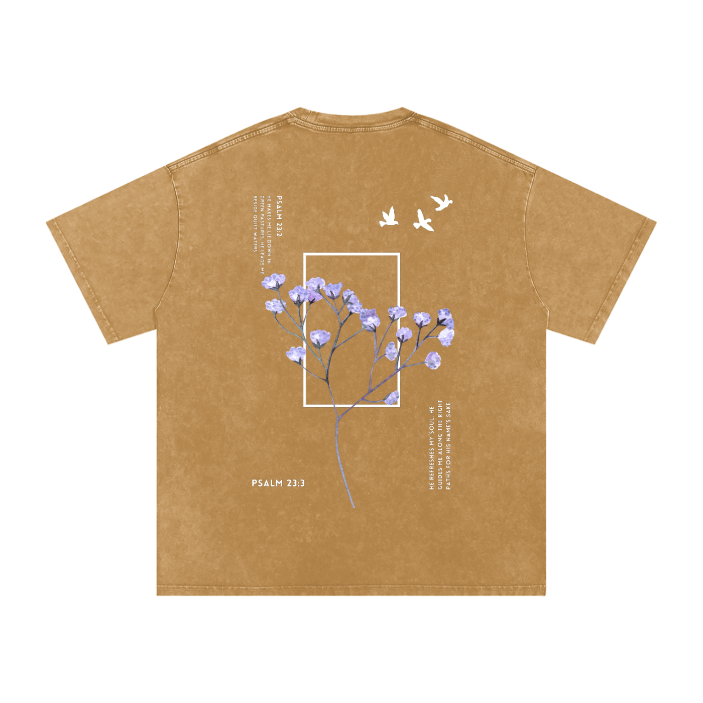 Psalm 23 / Snow Washed Oversized Cotton T-Shirt