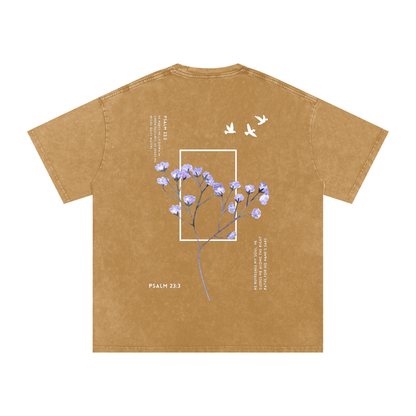Psalm 23 / Snow Washed Oversized Cotton T-Shirt