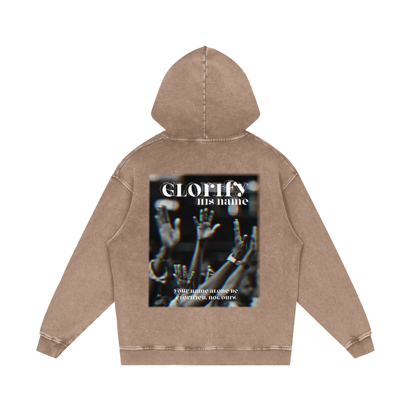 Glorify his name / Snow Washed Loose Cotton Hoodie