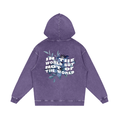 In the world but not of the world / Snow Washed Loose Cotton Hoodie