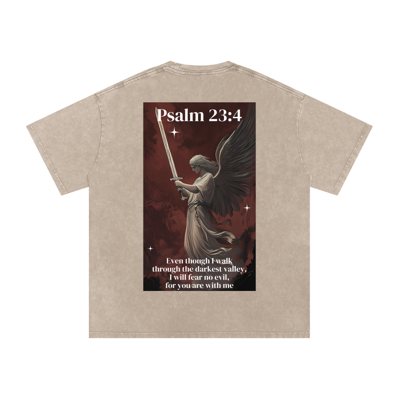 I will fear no evil / Snow Washed Oversized Cotton T-Shirt