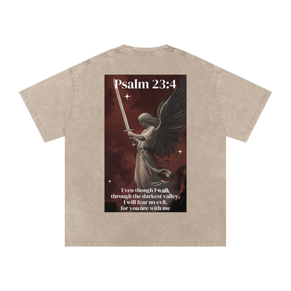I will fear no evil / Snow Washed Oversized Cotton T-Shirt