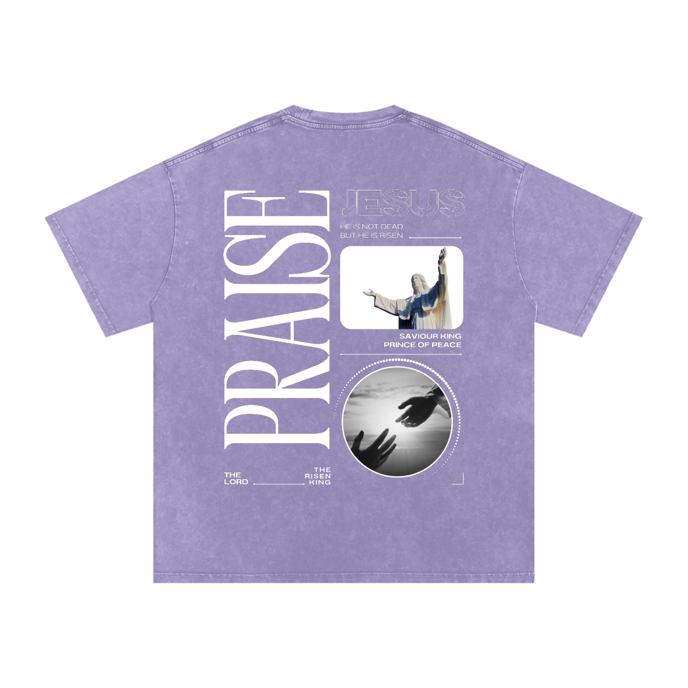 Praise Jesus / Snow Washed Oversized Cotton T-Shirt
