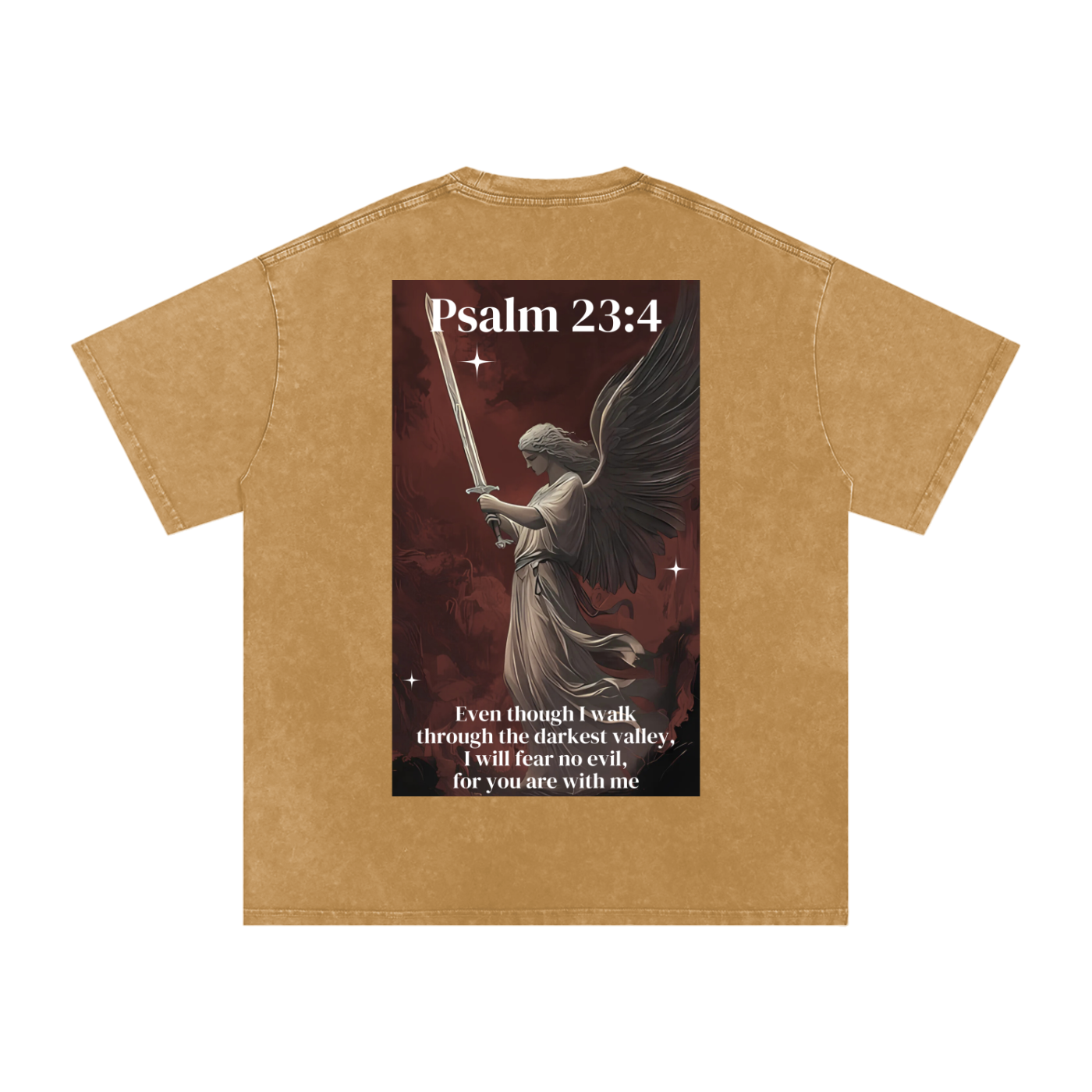 I will fear no evil / Snow Washed Oversized Cotton T-Shirt