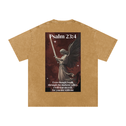 I will fear no evil / Snow Washed Oversized Cotton T-Shirt