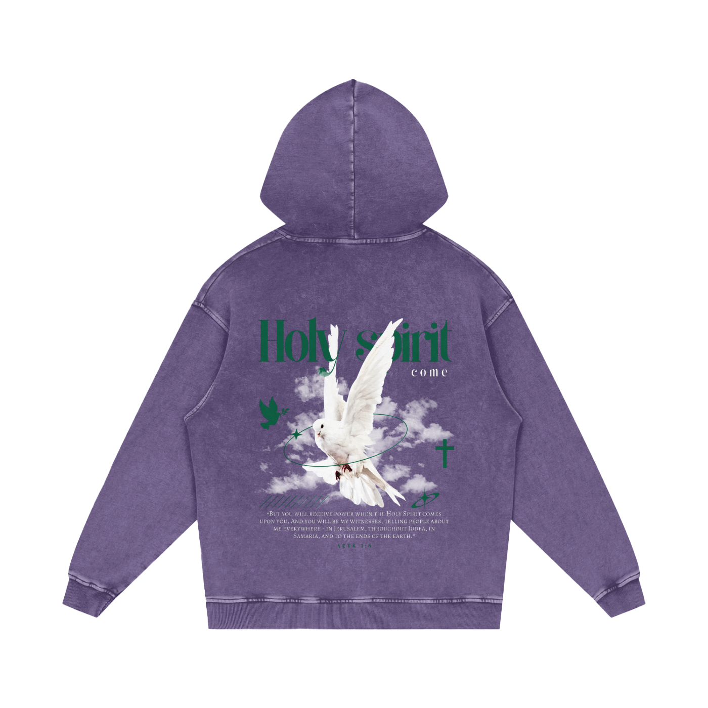 Holy Spirit come / Snow Washed Loose Cotton Hoodie