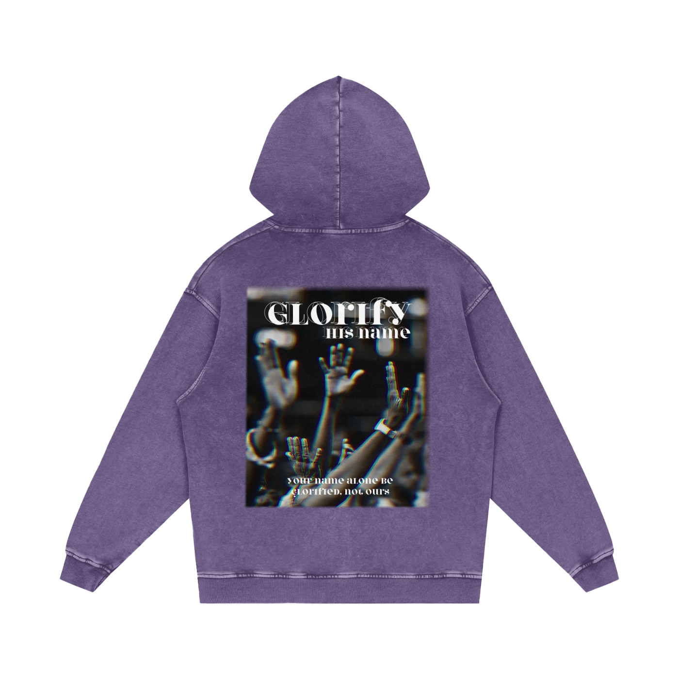 Glorify his name / Snow Washed Loose Cotton Hoodie