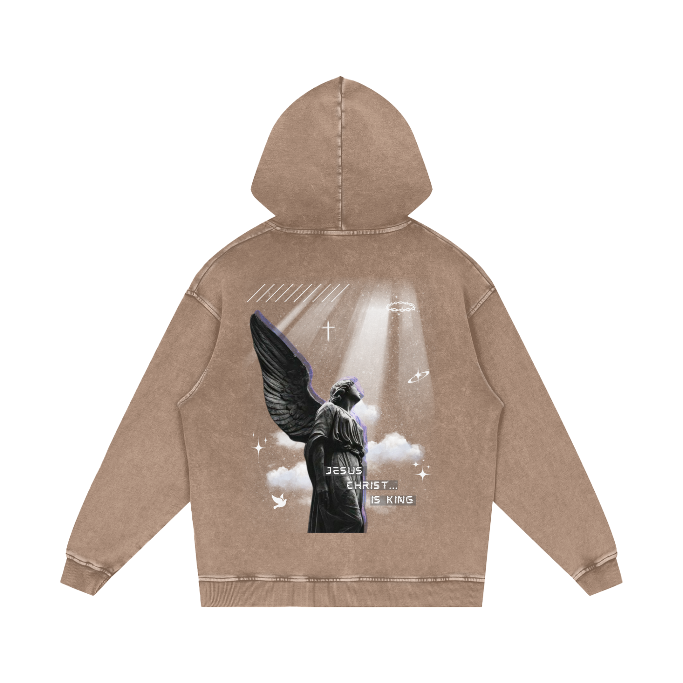 Jesus Christ is King / Snow Washed Loose Cotton Hoodie