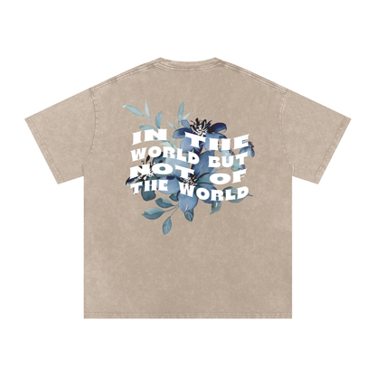 In the world but not of the world / Snow Washed Oversized Cotton T-Shirt