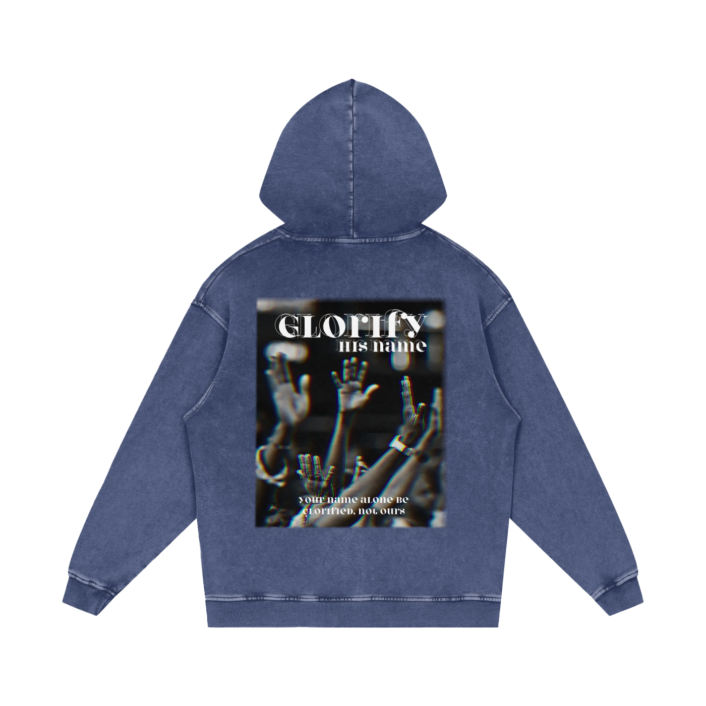 Glorify his name / Snow Washed Loose Cotton Hoodie