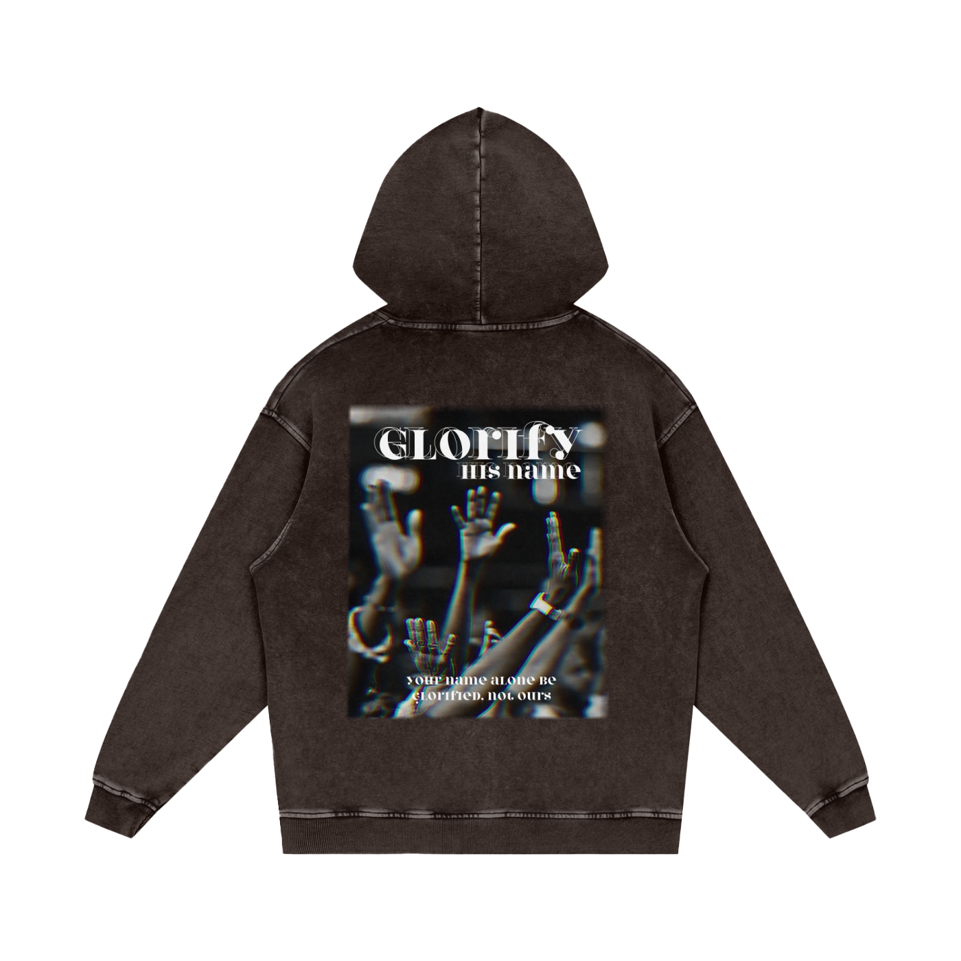 Glorify his name / Snow Washed Loose Cotton Hoodie