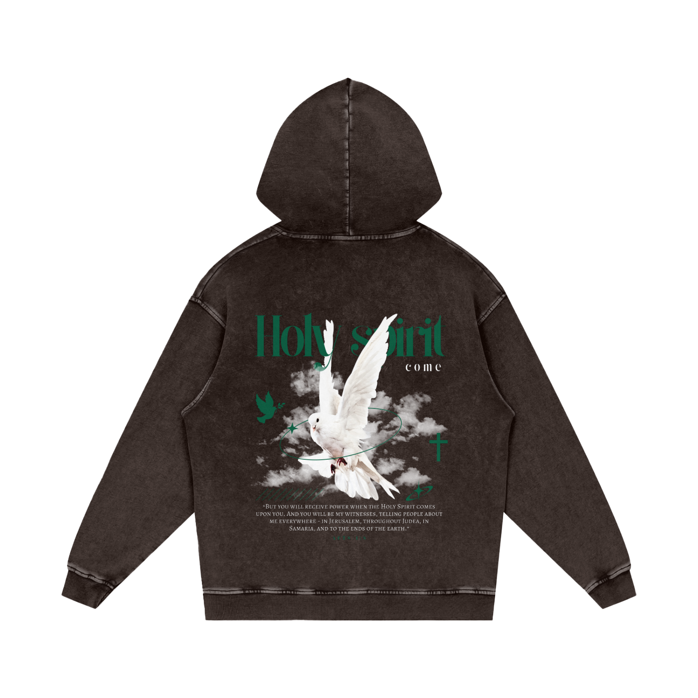 Holy Spirit come / Snow Washed Loose Cotton Hoodie