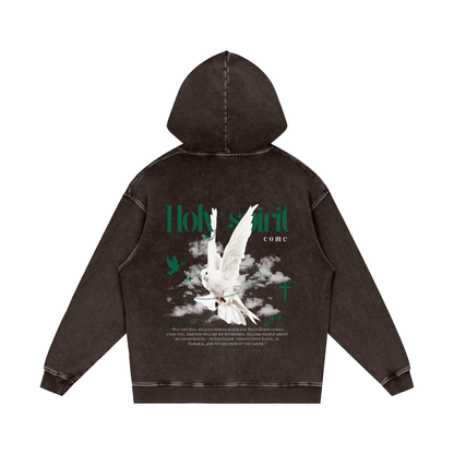 Holy Spirit come / Snow Washed Loose Cotton Hoodie