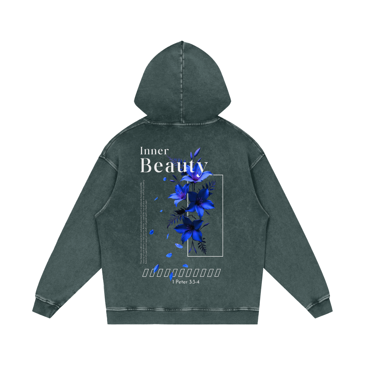 Snow Washed Loose Cotton Hoodie