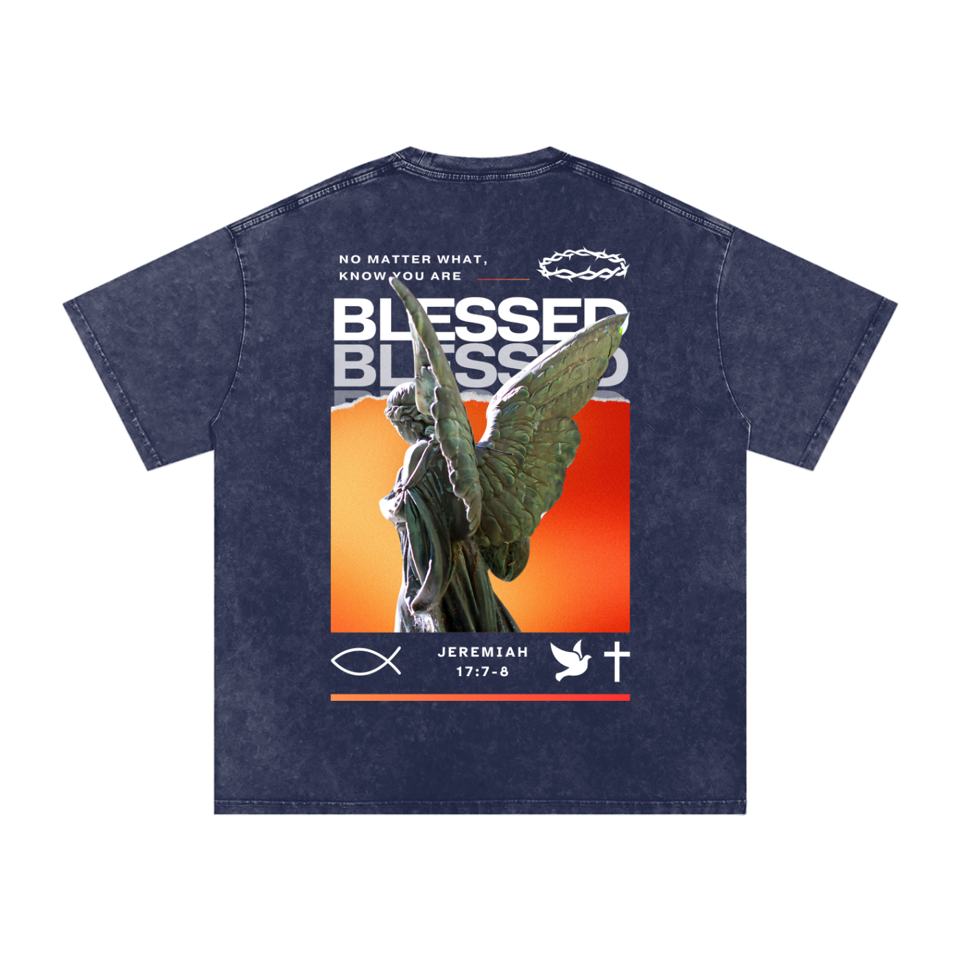 Know you are blessed / Snow Washed Oversized Cotton T-Shirt