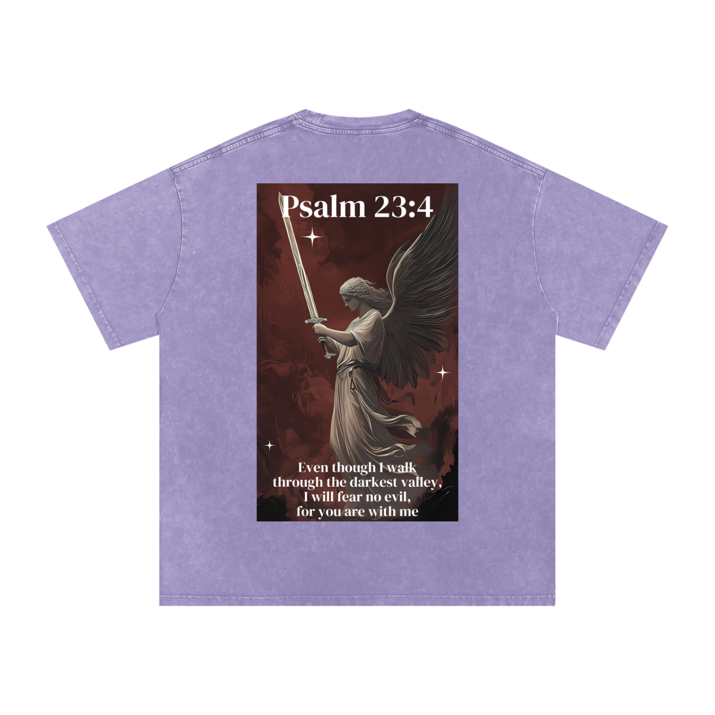 I will fear no evil / Snow Washed Oversized Cotton T-Shirt