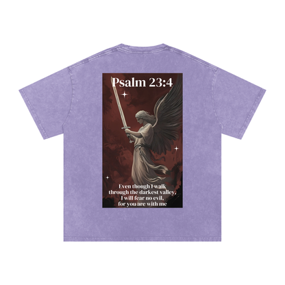 I will fear no evil / Snow Washed Oversized Cotton T-Shirt