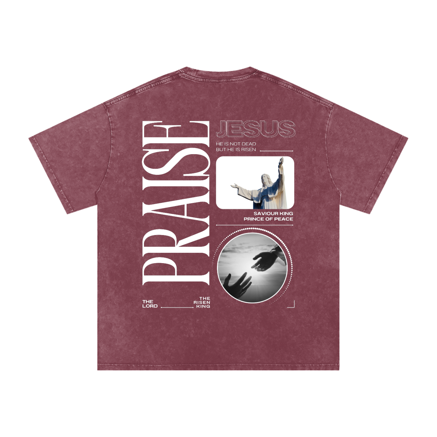 Praise Jesus / Snow Washed Oversized Cotton T-Shirt