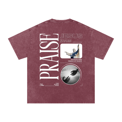 Praise Jesus / Snow Washed Oversized Cotton T-Shirt