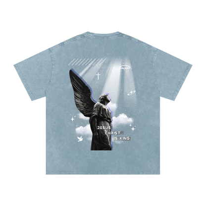 Jesus Christ is king / Snow Washed Oversized Cotton T-Shirt