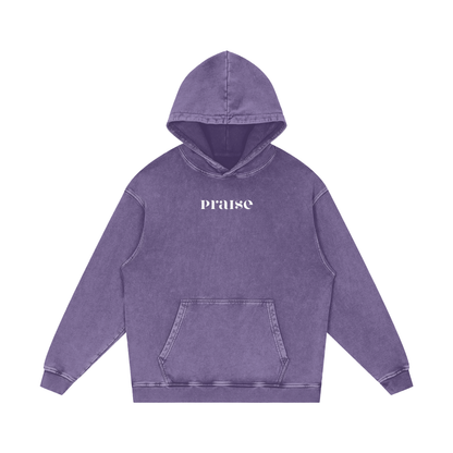 Glorify his name / Snow Washed Loose Cotton Hoodie