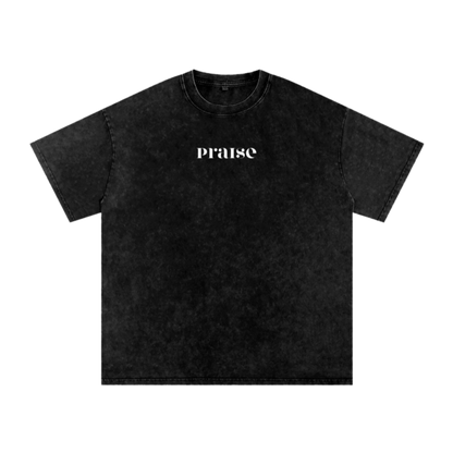 Glorify his name / Snow Washed Oversized Cotton T-Shirt