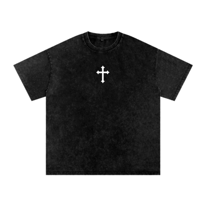Faith / Snow Washed Oversized Cotton T-Shirt