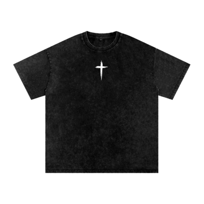 I will fear no evil / Snow Washed Oversized Cotton T-Shirt