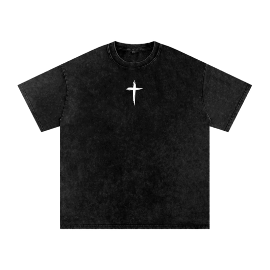 I will fear no evil / Snow Washed Oversized Cotton T-Shirt