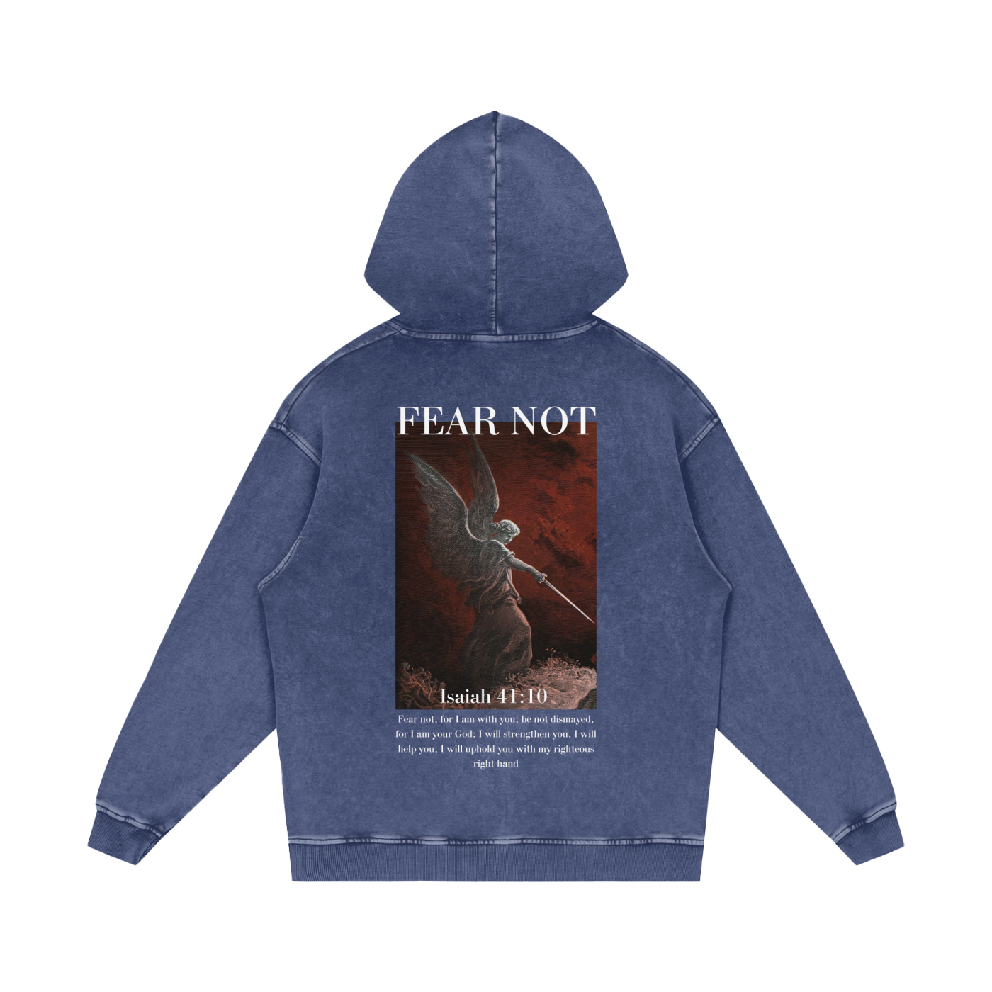 Fear not / Snow Washed Loose Cotton Hoodie