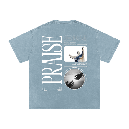 Praise Jesus / Snow Washed Oversized Cotton T-Shirt